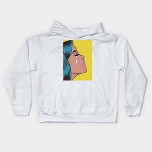 Pop Art Crying Girl Kids Hoodie